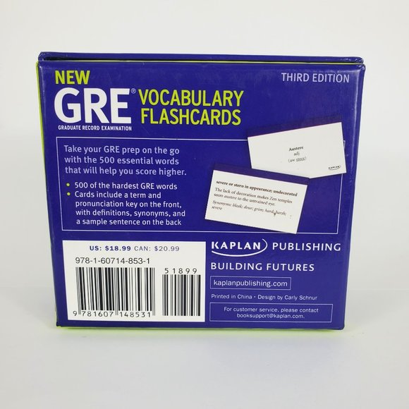 NWOT Kaplan 500 GRE Vocabulary Flashcards 3rd Edition - Picture 2 of 9